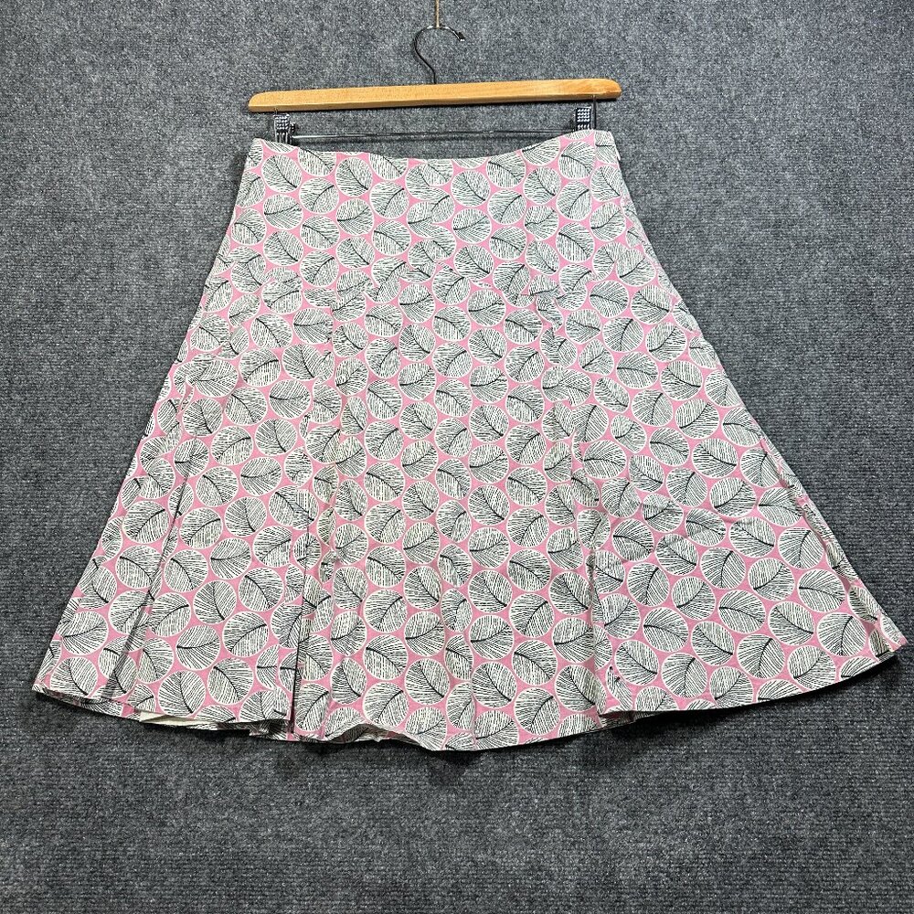Anthropologie Elevenses Skirt Womens 8 Pink Cotton Stretch Side Zipper Lined